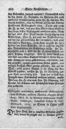 Descriptio anatomica embryonis observationibus ilustrata. Diss.med.