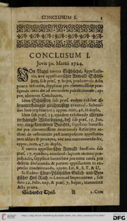 [Abschnitt 1 (Conclusum I – Conclusum C)]