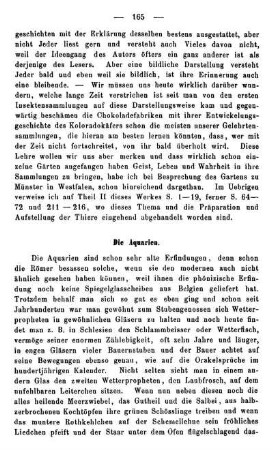 Die Aquarien.