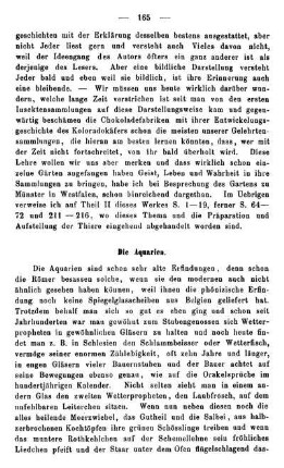 Die Aquarien.