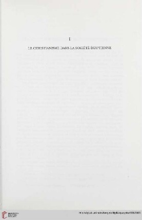 I. Le christianisme dans la société égyptienne