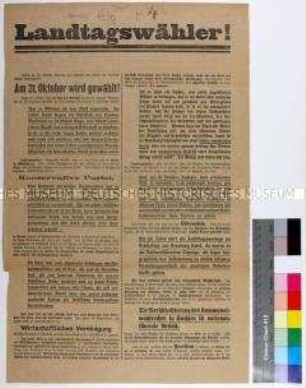 Flugblatt der SPD zur Landtagswahl in Sachsen