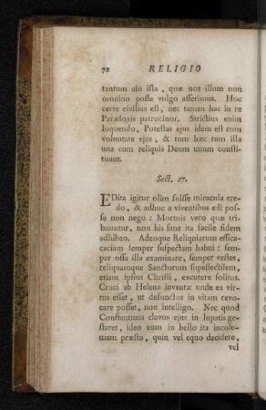 Sect. 27. [De Miraculis & Reliquiis Pontificiis.]