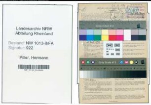 Entnazifizierung Hermann Piller , geb. 24.12.1885 (Kaufmann)