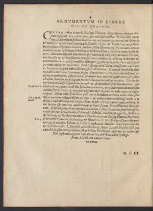 Argumentum In Libros Cic. De Oratore.