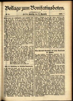 Zweite Ausgabe vom Sonntag, den 21. Dezember 1902.