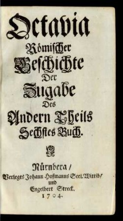 Theil 2, Zugabe=Buch 6: Theil 2, Zugabe=Buch 6