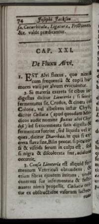 Cap. XXI. De Fluxu Alvi. - Cap. XXX. De Rachitide