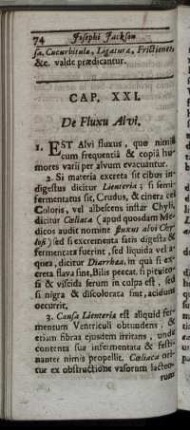 Cap. XXI. De Fluxu Alvi. - Cap. XXX. De Rachitide