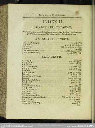 Index II. Legum Explicatarum