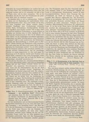 388 [Rezension] Milne, Christian H., A reconstruction of the Old-Latin text or the texts of the gospels used by Saint Augustine