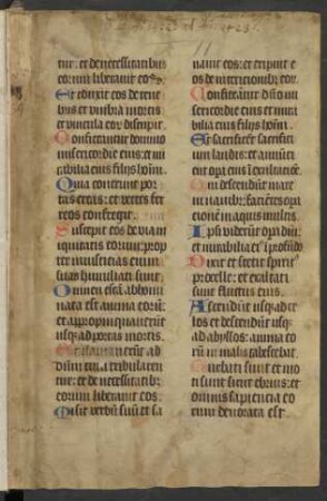 Altes Vorsatzblatt, Fragment, lat. (Ps 106, 13-42)