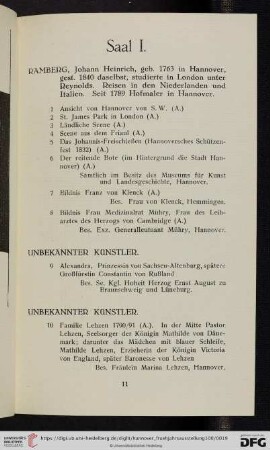 Saal I (Nr. 1 - 30)