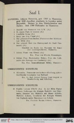 Saal I (Nr. 1 - 30)