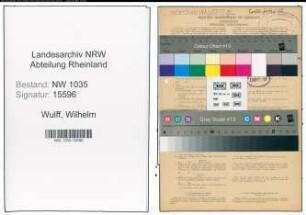 Entnazifizierung Wilhelm Wulff , geb. 09.09.1890 (Buerobeamter)