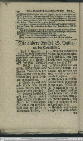 Die andere Epistel S. Pauli, an die Corinthier