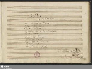 Miserere - Mus.3563-D-4 : V (4), Coro, orch; SchV deest