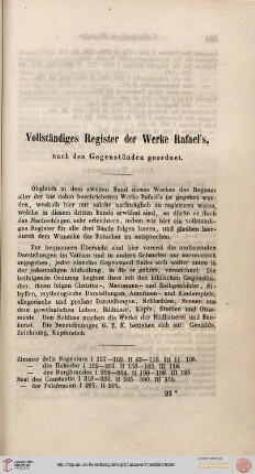 Vollständiges Register der Werke Rafael's