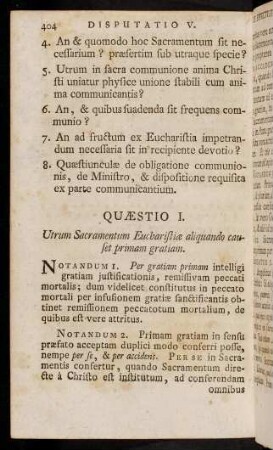 404-606, Disputatio V. De effectu & necessitate Eucharistiae.