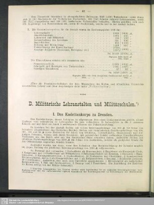 D. Militärische Lehranstalten und Militärschulen
