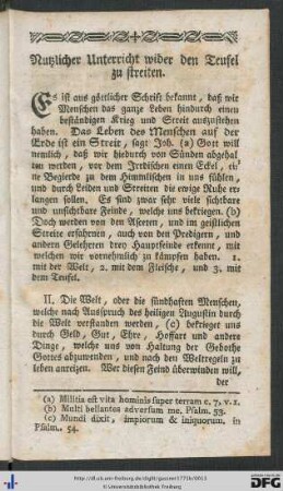 Nutzlicher Unterricht wider den Teufel zu streiten.