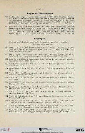 Catalogues (Nr. 897-920)