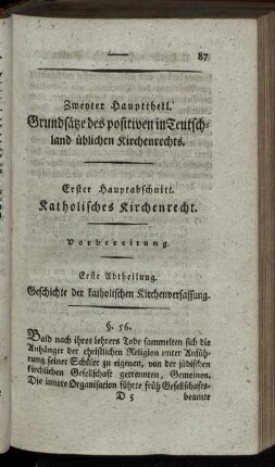 Erster Hauptabschnitt. Katholisches Kirchenrecht.