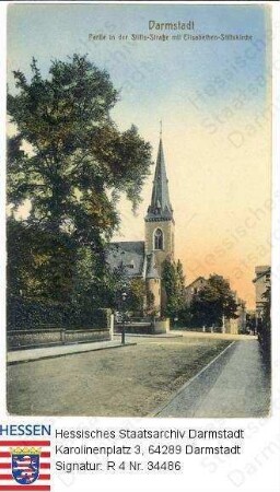 Darmstadt, Stiftsstraße mit Elisabethen-Stiftskirche
