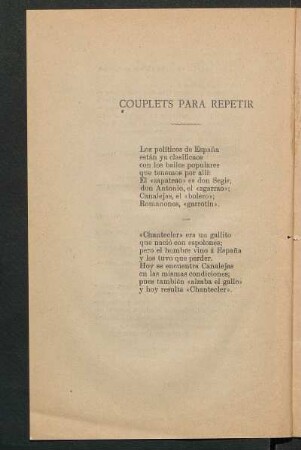 Couplets para repetir