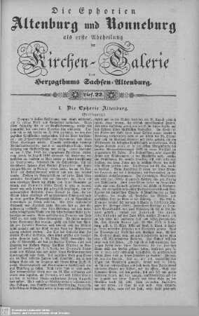 I. Die Ephorie Altenburg (Fortsetzung), Parochie Altkirchen, Die Parochie Saara (Fortsetzung) : 22. Lieferung