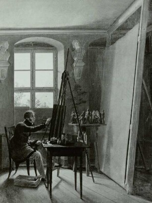 Der Maler Mathäi im Atelier
