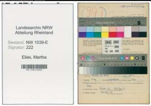 Entnazifizierung Martha Elies , geb. 27.02.1902 (Musiklehrerin)