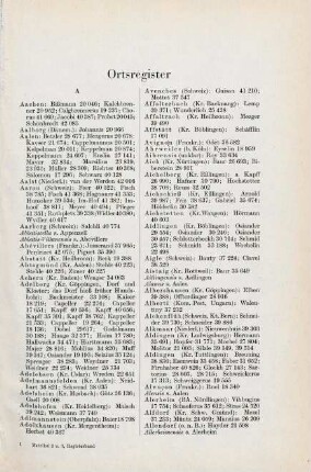 1-111, Ortsregister