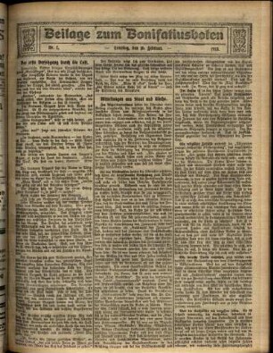 Zweite Ausgabe vom Sonntag, den 16. Februar 1913.