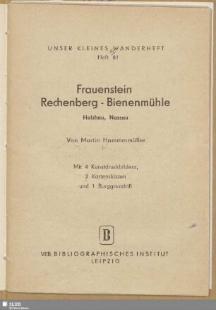 Frauenstein, Rechenberg-Bienenmühle : Holzau, Nassau