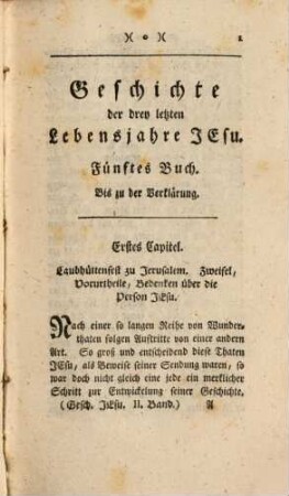 Geschichte der drey letzten Lebensjahre Jesu, 2