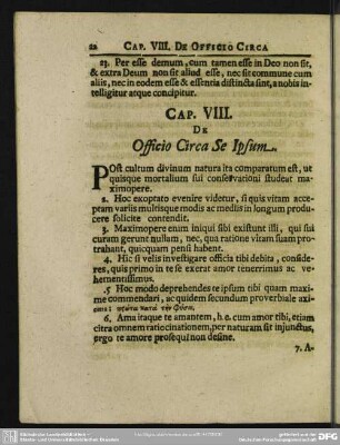 Cap. VIII. De Officio Circa Se Ipsum