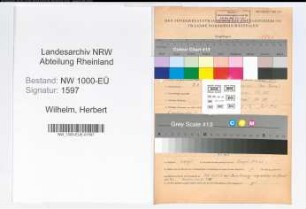 Entnazifizierung Herbert Wilhelm, geb. 07.09.1907 (Lehrer)
