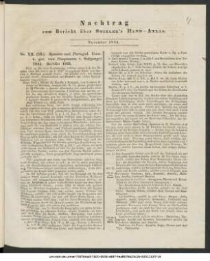 Nachtrag zum Bericht über Stieler's Hand-Atlas : November 1835