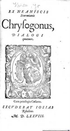 Ex Neaniscis Sturmianis Chrysogomis Dialogi quatuor