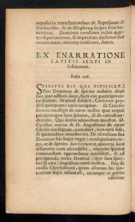 Ex Enarratione Capitis Sexti In Iohannem.