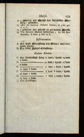 133, Instrumenten