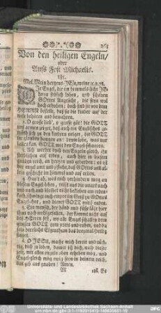 Von den heiligen Engeln, oder Aufs Fest Michaelis.