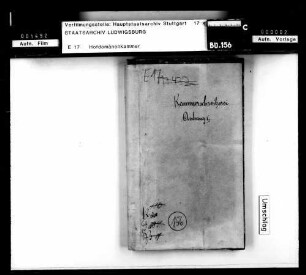 Kassenrechnung 1803/04