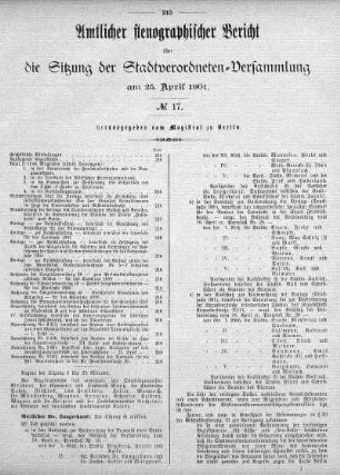 No. 17, 25. April 1901
