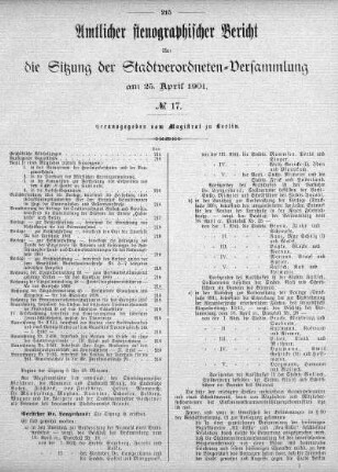 No. 17, 25. April 1901