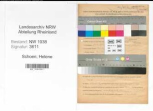 Entnazifizierung Helene Schoen , geb. 15.09.1899 ()