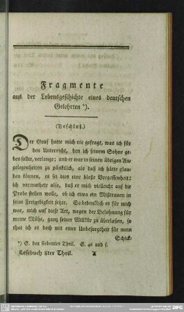 Fragmente aus der Lebensgeschichte eines deutschen Gelehrten : (Beschluß)