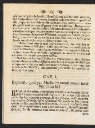 Cap. I. Explicat, quid per Medicum monstrosum intelligendum sit?