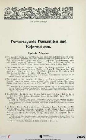 Hervorragende Humanisten und Reformatoren (Nr. 1-971)